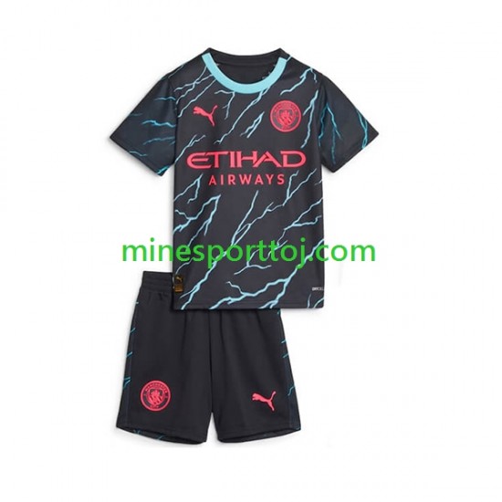 Manchester City Børne Tredje Fodboldtrøje 2023-2024 Lange Ærmer