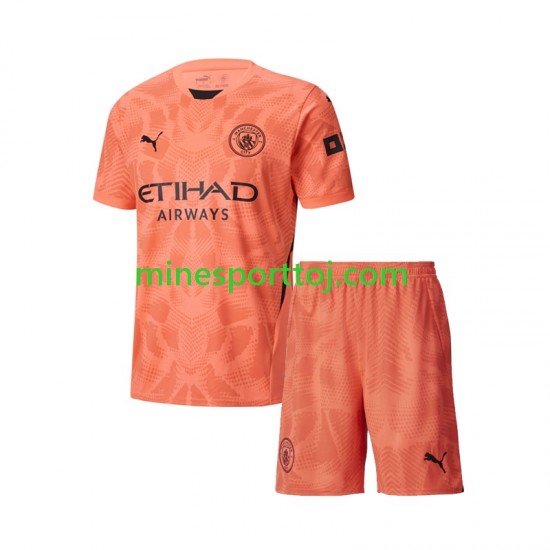 Manchester City Målmand Børne Udebane Fodboldtrøje 2024-2025 Lange Ærmer
