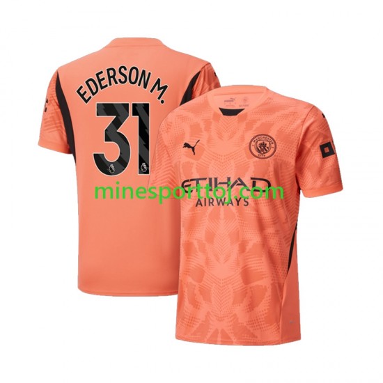 Manchester City Målmand Ederson Moraes 31 Herre Udebane Fodboldtrøje 2024-2025 Lange Ærmer