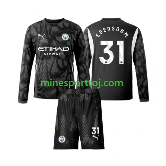 Manchester City Målmand Ederson Moraes 31 Børne Fjerde Fodboldtrøje 2024-2025 med Korte Ærmer