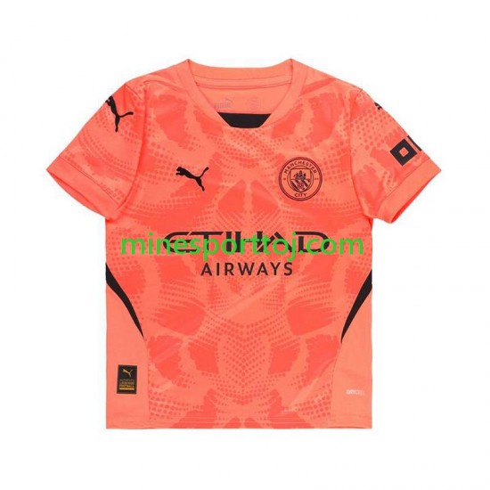 Manchester City Målmand Herre Udebane Orange Fodboldtrøje 2024-2025 Lange Ærmer