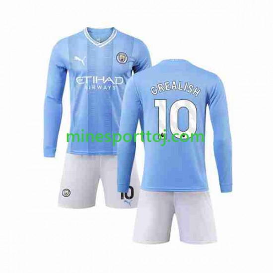 Manchester City Grealish 10 Børne Hjemmebane Fodboldtrøje 2023-2024 med Korte Ærmer