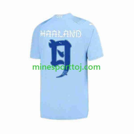Japan Manchester City Haaland 9 ese Tour Printing Herre Hjemmebane Fodboldtrøje 2023-2024 Lange Ærmer