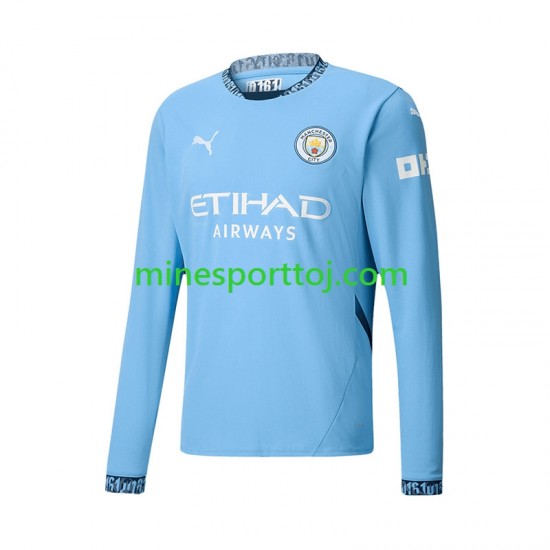 Manchester City Herre Hjemmebane Fodboldtrøje 2024-2025 med Korte Ærmer