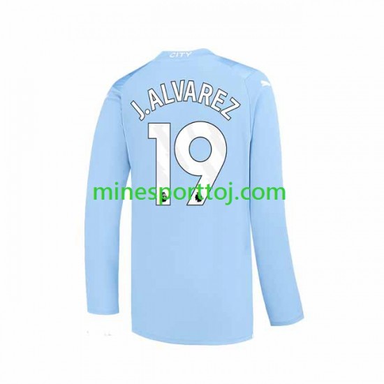 Manchester City J. ALVAREZ 19 Herre Hjemmebane Fodboldtrøje 2023-2024 med Korte Ærmer