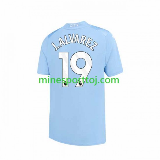 Manchester City J. ALVAREZ 19 Herre Hjemmebane Fodboldtrøje 2023-2024 Lange Ærmer