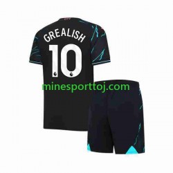 Manchester City Jack Grealish 10 Børne Tredje Fodboldtrøje 2023-2024 Lange Ærmer