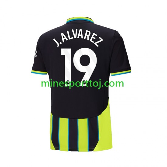 Manchester City Julian Alvarez 19 Herre Udebane Fodboldtrøje 2024-2025 Lange Ærmer