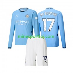 Manchester City Kevin De Bruyne 17 Børne Hjemmebane Fodboldtrøje 2024-2025 med Korte Ærmer
