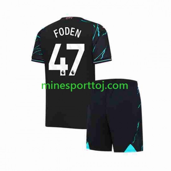 Manchester City Phil Foden 47 Børne Tredje Fodboldtrøje 2023-2024 Lange Ærmer Manchester City Phil Foden 47 Børne Tredje Fodboldtrøje 2023-2024 Lange Ærmer