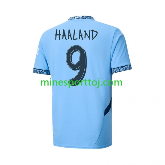 Manchester City UCL Font Haaland 9 Herre Hjemmebane Fodboldtrøje 2024-2025 Lange Ærmer