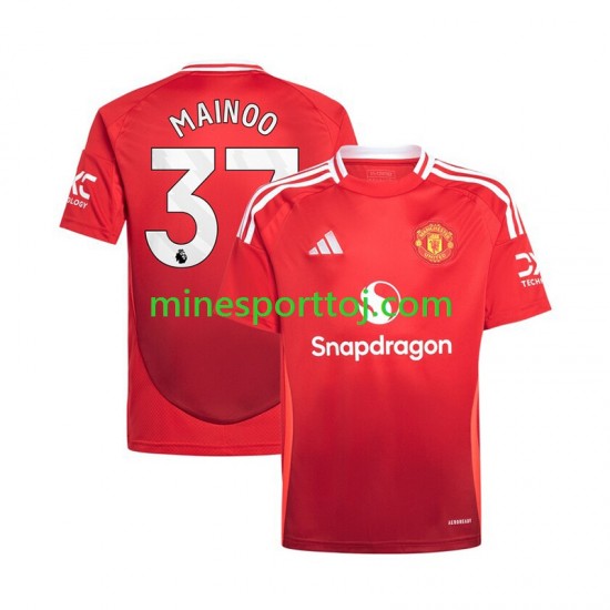 Manchester United Kobbie Mainoo 37 Herre Hjemmebane Rød Fodboldtrøje 2024-2025 Lange Ærmer