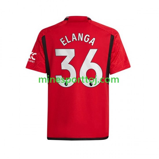 Manchester United Anthony Elanga 36 Herre Hjemmebane Fodboldtrøje 2023-2024 Lange Ærmer