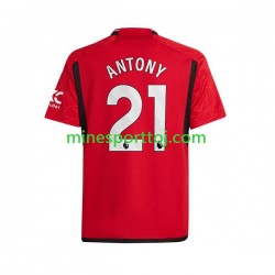 Manchester United Antony Matheus 21 Herre Hjemmebane Fodboldtrøje 2023-2024 Lange Ærmer