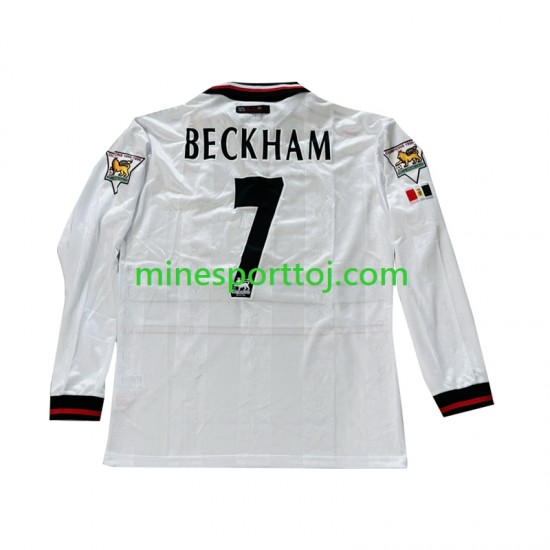 Manchester United Beckham 7 1998-1999 Herre Retro Udebane Fodboldtrøje med Korte Ærmer