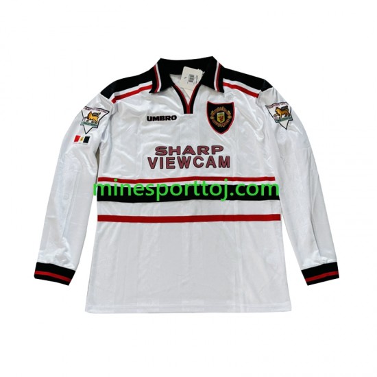 Manchester United Beckham 7 1998-1999 Herre Retro Udebane Fodboldtrøje med Korte Ærmer