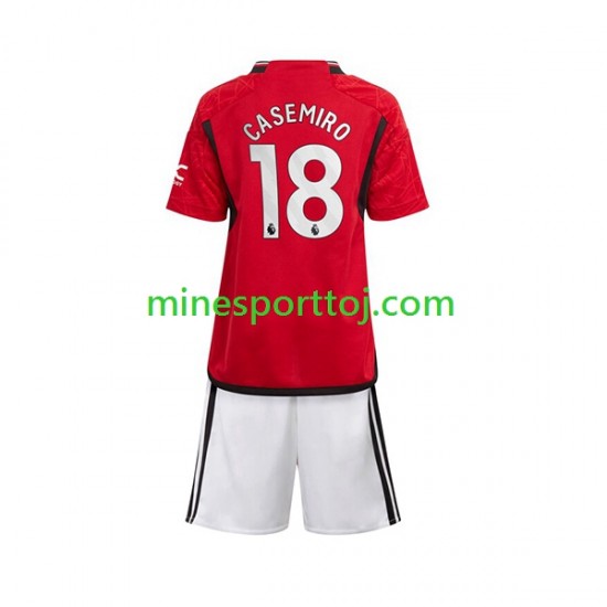 Manchester United Carlos Casemiro 18 Børne Hjemmebane Fodboldtrøje 2023-2024 Lange Ærmer Manchester United Carlos Casemiro 18 Børne Hjemmebane Fodboldtrøje 2023-2024 Lange Ærmer