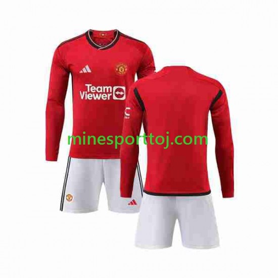 Manchester United Børne Hjemmebane Fodboldtrøje 2023-2024 med Korte Ærmer