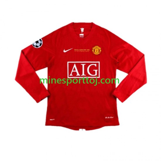 Manchester United Cristiano Ronaldo 7 Champion League 2007 Herre Retro Hjemmebane Fodboldtrøje med Korte Ærmer