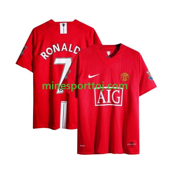 Manchester United Cristiano Ronaldo 7 Champion League 2007 Herre Retro Hjemmebane Fodboldtrøje Lange Ærmer