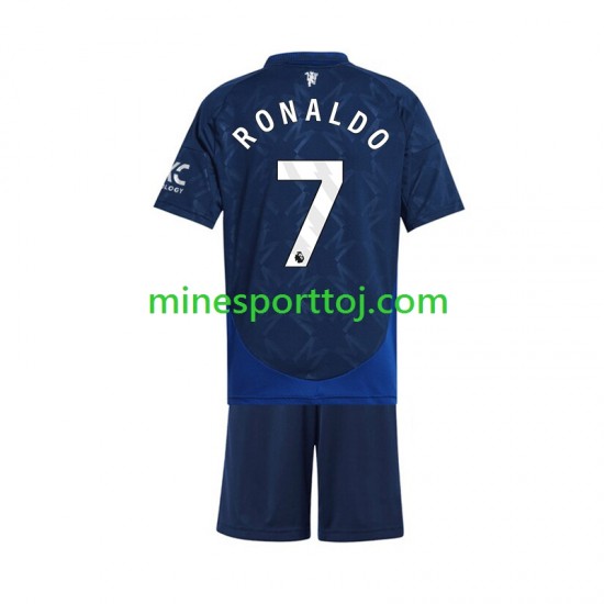 Manchester United Cristiano Ronaldo 7 Børne Udebane Fodboldtrøje 2024-2025 Lange Ærmer