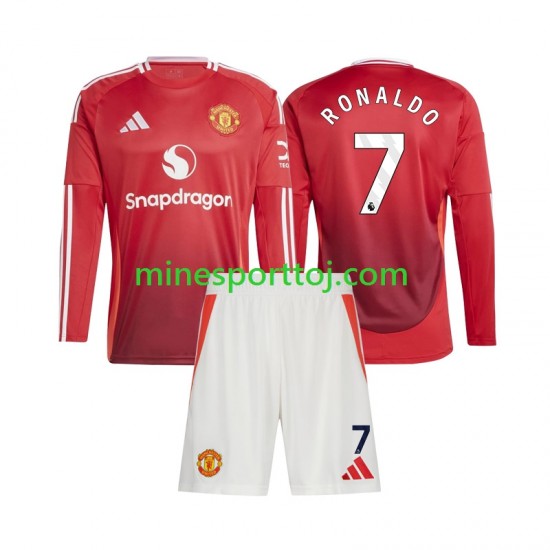 Manchester United Cristiano Ronaldo 7 Børne Hjemmebane Fodboldtrøje 2024-2025 med Korte Ærmer