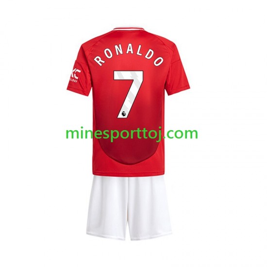 Manchester United Cristiano Ronaldo 7 Børne Hjemmebane Fodboldtrøje 2024-2025 Lange Ærmer