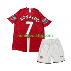 Manchester United Cristiano Ronaldo 7 2007 Børne Retro Hjemmebane Fodboldtrøje Lange Ærmer