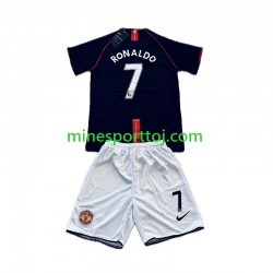 Manchester United Cristiano Ronaldo 7 2007-2008 Børne Retro Udebane Fodboldtrøje Lange Ærmer