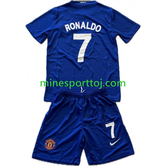 Manchester United Cristiano Ronaldo 7 2008-2009 Børne Retro Tredje Fodboldtrøje Lange Ærmer