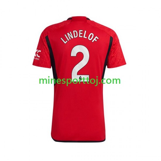 Manchester United Lindelof 2 Herre Hjemmebane Fodboldtrøje 2023-2024 Lange Ærmer