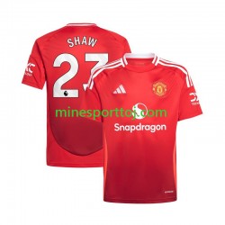 Manchester United Luke Shaw 23 Herre Hjemmebane Rød Fodboldtrøje 2024-2025 Lange Ærmer