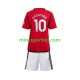 Manchester United Marcus Rashford 10 Børne Hjemmebane Fodboldtrøje 2023-2024 Lange Ærmer