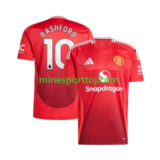 Manchester United Marcus Rashford 10 Herre Hjemmebane Rød Fodboldtrøje 2024-2025 Lange Ærmer