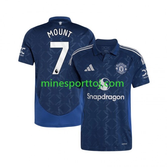 Manchester United Mason Mount 7 Herre Udebane Fodboldtrøje 2024-2025 Lange Ærmer