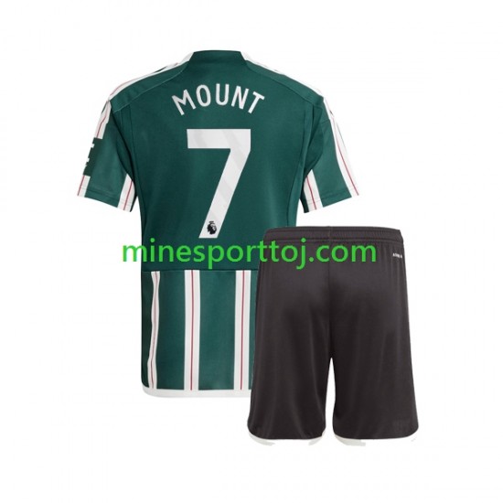 Manchester United Mason Mount 7 Børne Udebane Fodboldtrøje 2023-2024 Lange Ærmer