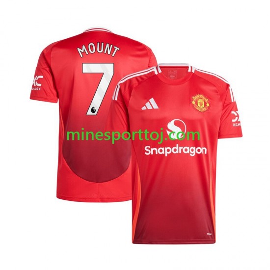 Manchester United Mason Mount 7 Herre Hjemmebane Rød Fodboldtrøje 2024-2025 Lange Ærmer