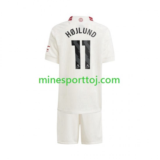 Manchester United Rasmus Hojlund 11 Børne Tredje Fodboldtrøje 2023-2024 Lange Ærmer