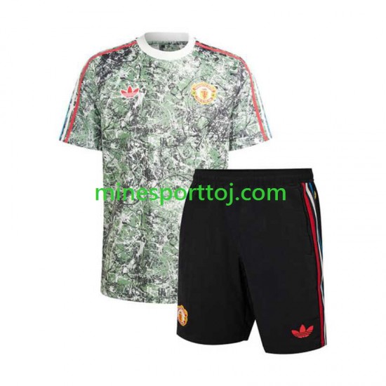 Manchester United Stone Roses Børne Hjemmebane Fodboldtrøje 2023-2024 Lange Ærmer