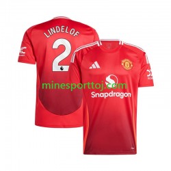 Manchester United Victor Lindelof 2 Herre Hjemmebane Rød Fodboldtrøje 2024-2025 Lange Ærmer