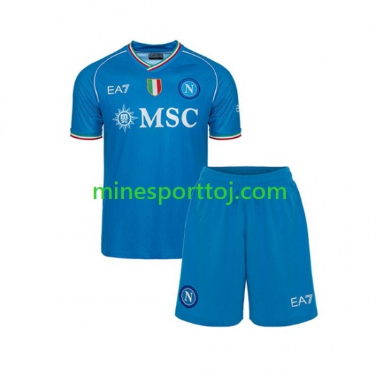 Napoli Børne Hjemmebane Fodboldtrøje 2023-2024 Lange Ærmer