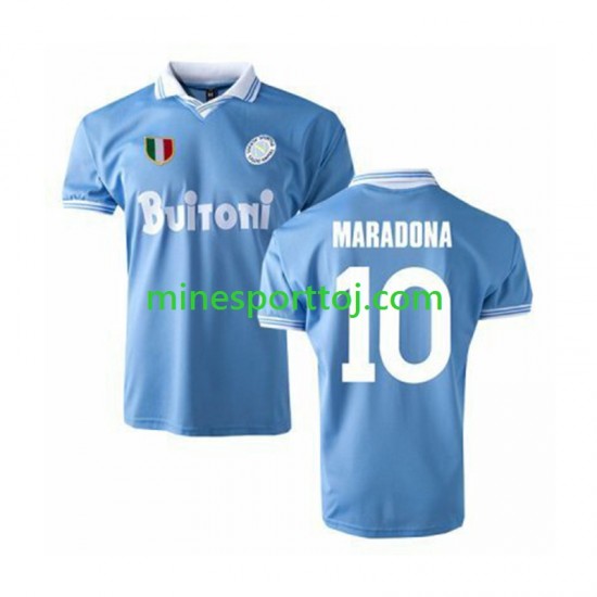 Napoli MARADONA 10 1986 Herre Retro Hjemmebane Fodboldtrøje Lange Ærmer Napoli MARADONA 10 1986 Herre Retro Hjemmebane Fodboldtrøje Lange Ærmer