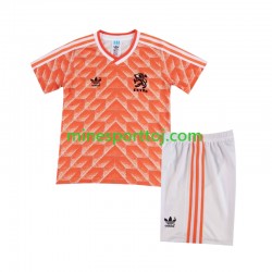 Holland 1988 Børne Retro Hjemmebane Fodboldtrøje Lange Ærmer