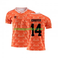 Holland Cruyff 14 1988 Herre Retro Hjemmebane Fodboldtrøje Lange Ærmer