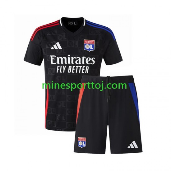 Olympique Lyon Børne Udebane Fodboldtrøje 2024-2025 Lange Ærmer