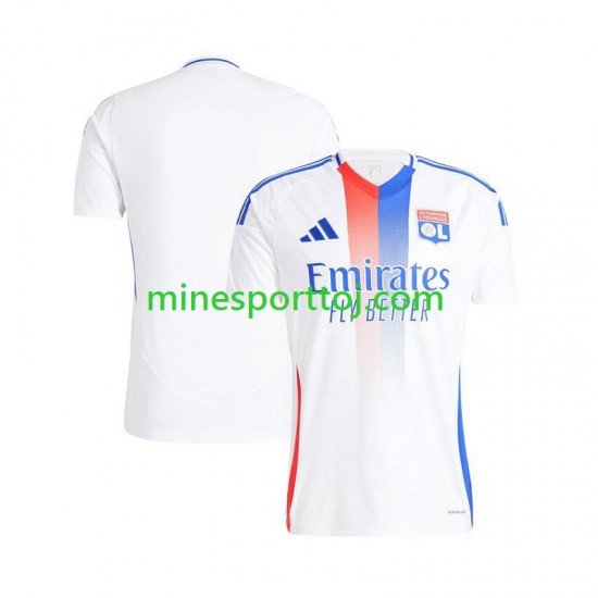 Olympique Lyon Herre Hjemmebane Hvid Fodboldtrøje 2024-2025 Lange Ærmer