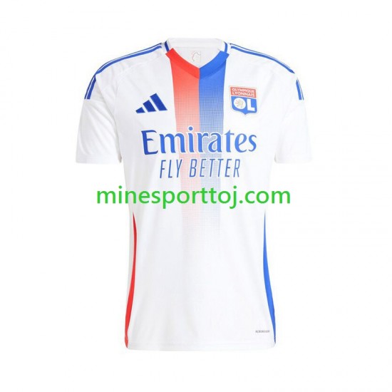 Olympique Lyon Herre Hjemmebane Hvid Fodboldtrøje 2024-2025 Lange Ærmer