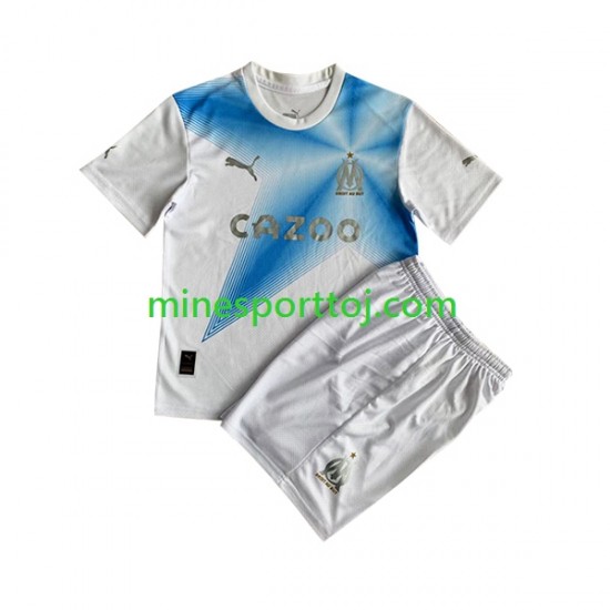 Olympique de Marseille Anniversary Børne Hjemmebane Fodboldtrøje 2022-2023 Lange Ærmer