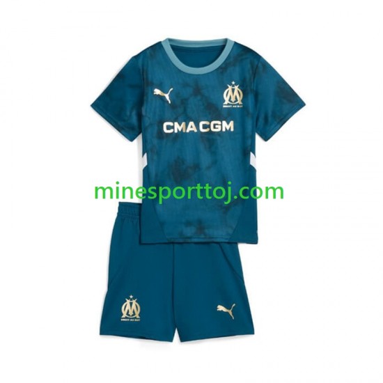 Olympique de Marseille Børne Udebane Fodboldtrøje 2024-2025 Lange Ærmer