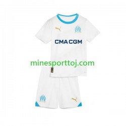 Olympique de Marseille Børne Hjemmebane Fodboldtrøje 2023-2024 Lange Ærmer
